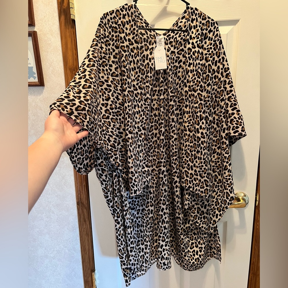 NWT Time and Tru Animal Print Kimono Cover-Up
